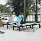 PURPLE LEAF Outdoor Tanning Lounge Chair Set with Face Hole Adjustable Reclining Chairs - N/A