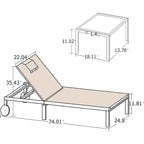 PURPLE LEAF Outdoor Tanning Lounge Chair Set with Face Hole Adjustable Reclining Chairs - N/A