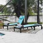 PURPLE LEAF Outdoor Tanning Lounge Chair Set with Face Hole Adjustable Reclining Chairs - N/A