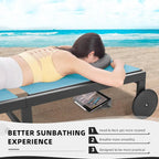 PURPLE LEAF Outdoor Tanning Lounge Chair Set with Face Hole Adjustable Reclining Chairs - N/A