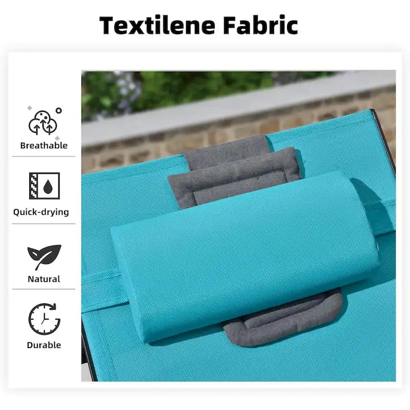 PURPLE LEAF Outdoor Tanning Lounge Chair Set with Face Hole Adjustable Reclining Chairs - N/A