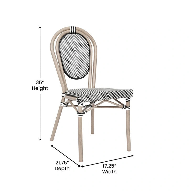 All-Weather Commercial Paris Chair with Metal Frame - N/A