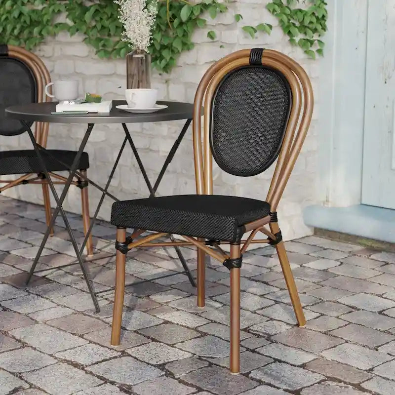 All-Weather Commercial Paris Chair with Metal Frame - N/A
