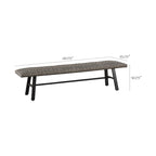 Outdoor/Indoor Dining Wicker Bench for Garden, Porch, Backyard