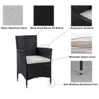 5-Piece Outdoor Patio Ding Set with 4 Chairs and Table, Wicker