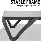 Patio Chaise Lounge Aluminum Chair w/ Adjustable Backrest (Set of 2)
