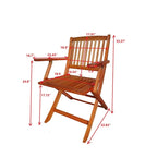 Foldable Patio Dining Set, 4 Folding Chairs & 1 Dining Table