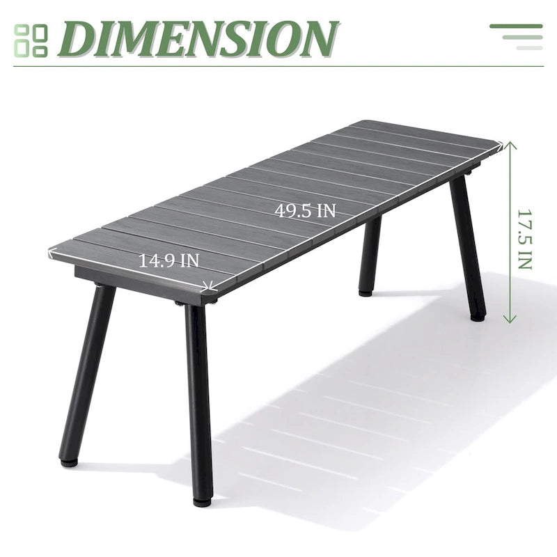 VredHom Outdoor Patio Aluminum Bench - N/A