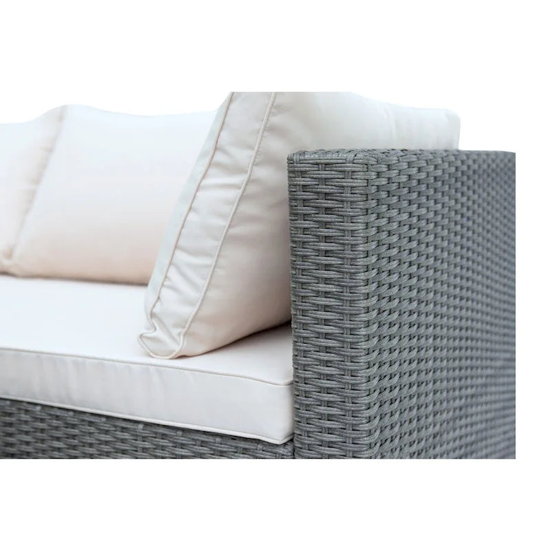 Maypex 3 PC Wicker Outdoor Corner Lounge Seating Set with Cushions