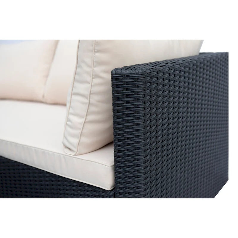 Maypex 3 PC Wicker Outdoor Corner Lounge Seating Set with Cushions