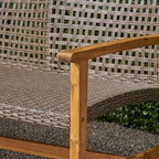 Patio Furniture Outdoor 3-Seater Sofa Wood and Wicker by Christopher Knight Home