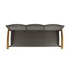 Patio Furniture Outdoor 3-Seater Sofa Wood and Wicker by Christopher Knight Home