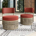 Corvus Donges 2-piece Patio Wicker Club Chairs with Sunbrella Cushions