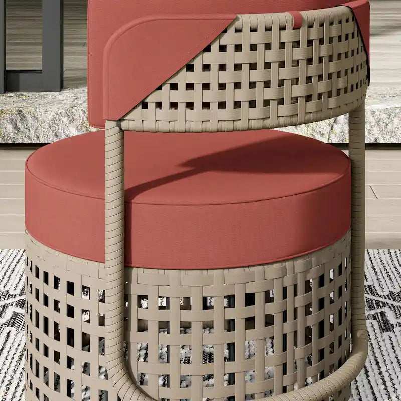 Corvus Donges 2-piece Patio Wicker Club Chairs with Sunbrella Cushions
