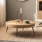 Round Natural Wood Coffee Table Stump Ring