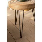 Round Natural Wood Coffee Table Stump Ring