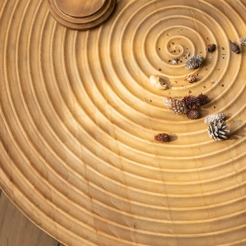 Round Natural Wood Coffee Table Stump Ring
