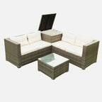 4-Piece Outdoor Patio Rattan Wicker Furniture Set with Comfortable Cushions