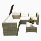 4-Piece Outdoor Patio Rattan Wicker Furniture Set with Comfortable Cushions
