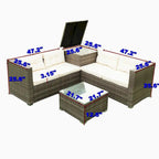 4-Piece Outdoor Patio Rattan Wicker Furniture Set with Comfortable Cushions