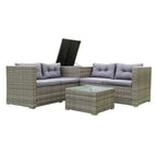 4-Piece Outdoor Patio Rattan Wicker Furniture Set with Comfortable Cushions