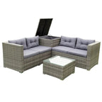 4-Piece Outdoor Patio Rattan Wicker Furniture Set with Comfortable Cushions
