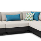 Portofino Comfort 5 Piece Sunbrella Outdoor Patio Sectional Fire Seating Set