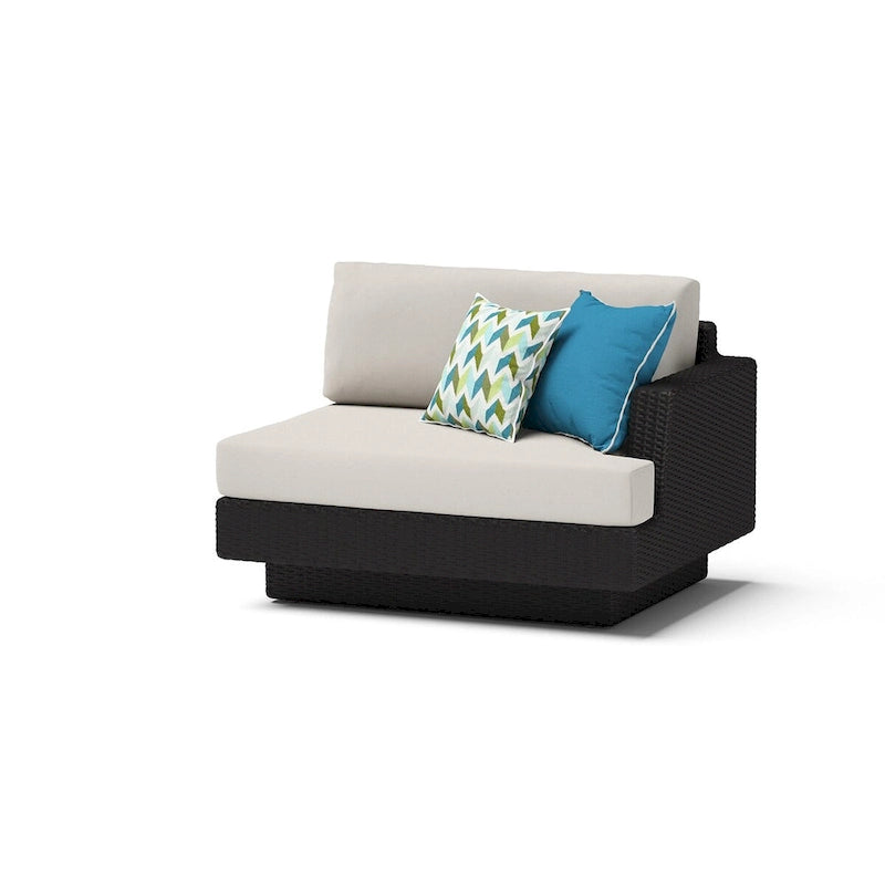 Portofino Comfort 5 Piece Sunbrella Outdoor Patio Sectional Fire Seating Set