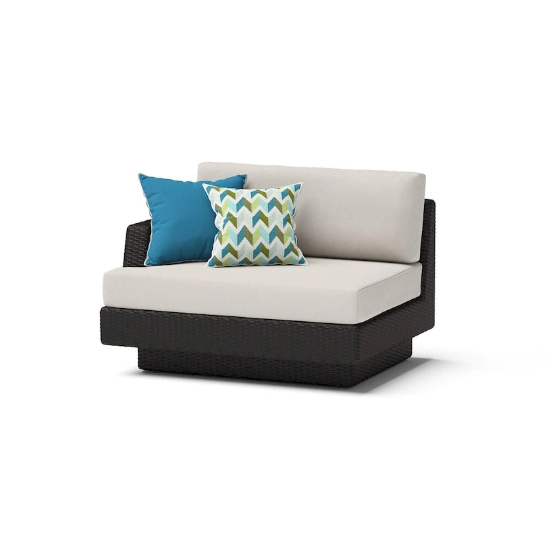 Portofino Comfort 5 Piece Sunbrella Outdoor Patio Sectional Fire Seating Set