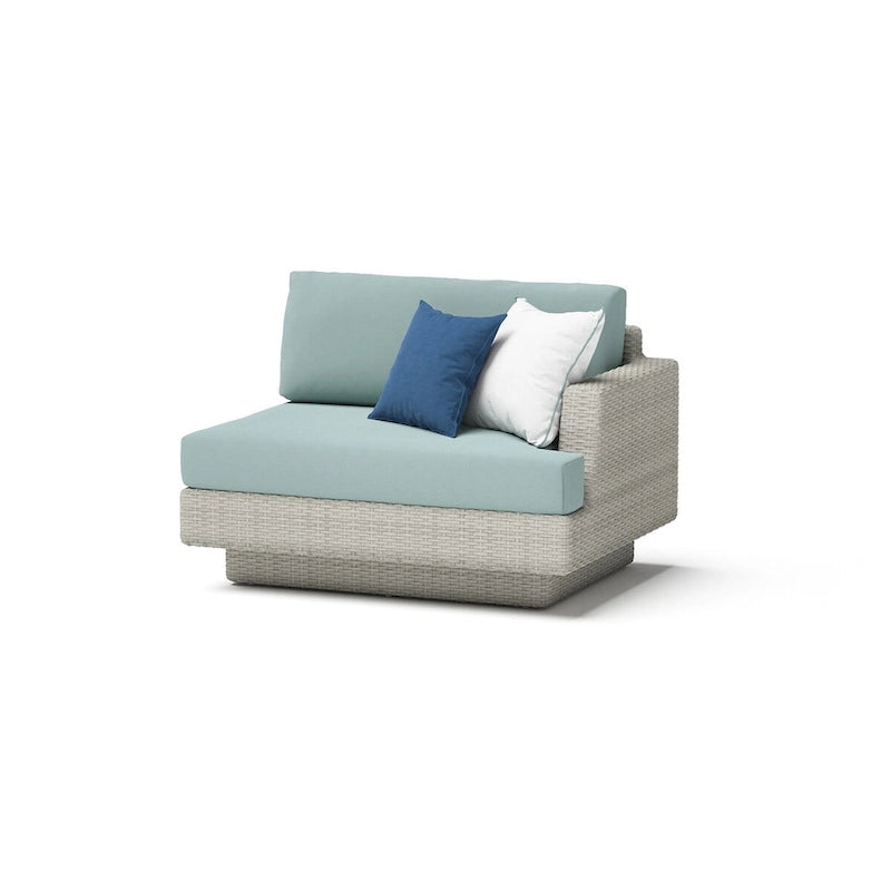 Portofino Comfort 5 Piece Sunbrella Outdoor Patio Sectional Fire Seating Set