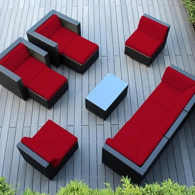 Ohana Black Wicker Outdoor 10-piece Conversation Set - No Assembly