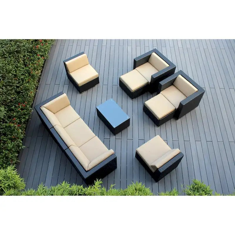 Ohana Black Wicker Outdoor 10-piece Conversation Set - No Assembly