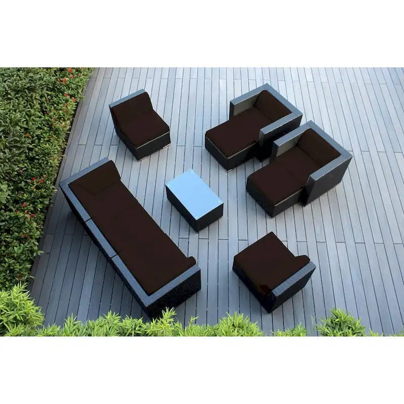 Ohana Black Wicker Outdoor 10-piece Conversation Set - No Assembly