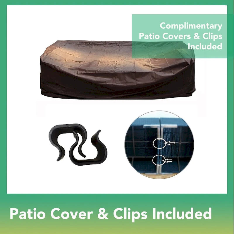 Ohana Black Wicker Outdoor 10-piece Conversation Set - No Assembly