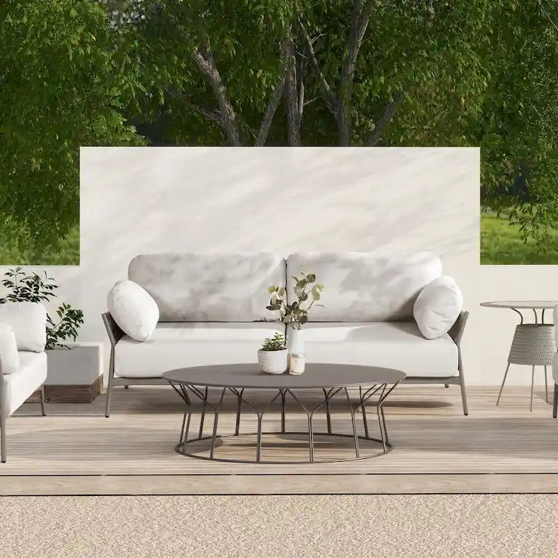 Jasper 73 Wicker Outdoor Patio Sofa with Cushions