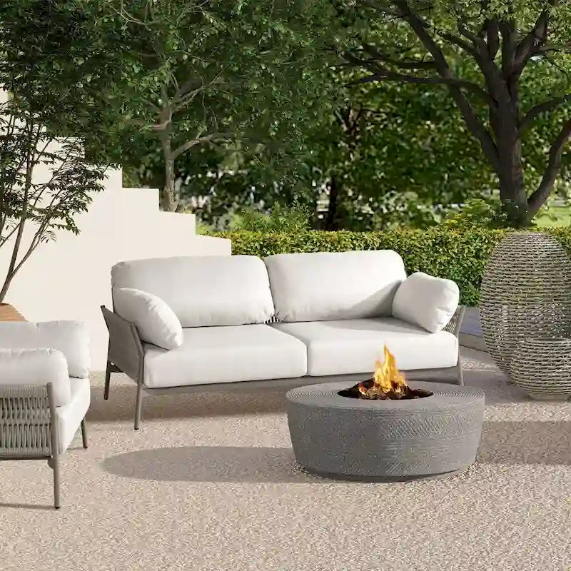 Jasper 73 Wicker Outdoor Patio Sofa with Cushions