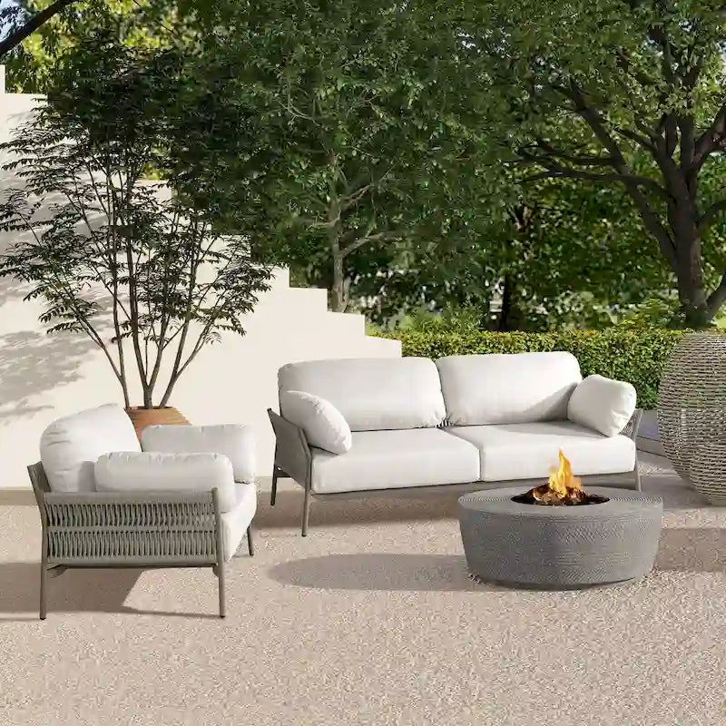 Jasper 73 Wicker Outdoor Patio Sofa with Cushions