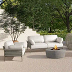 Jasper 73 Wicker Outdoor Patio Sofa with Cushions