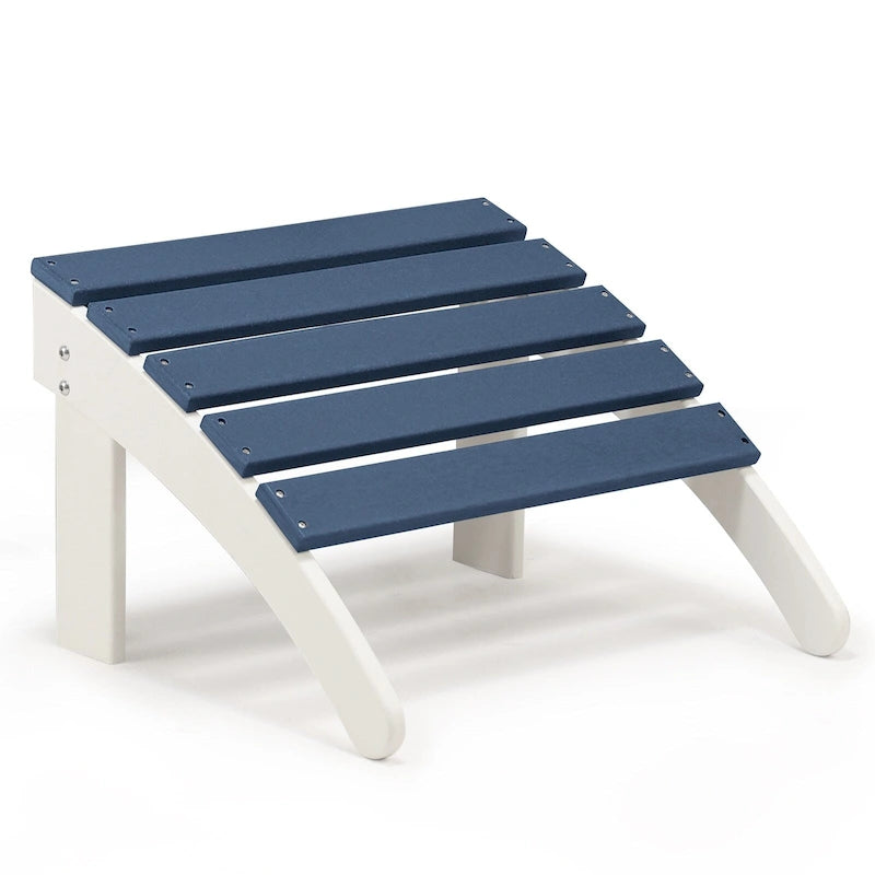 Aoodor Outdoor Adirondack Ottoman - Weather-Resistant HDPE Patio Footrest for Ultimate Relaxation