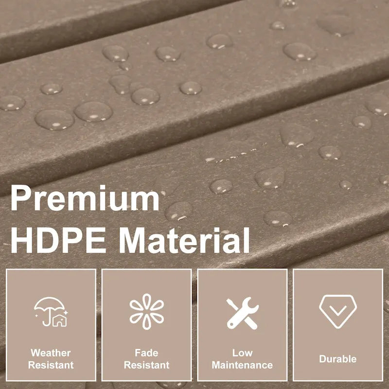 Aoodor Outdoor Adirondack Ottoman - Weather-Resistant HDPE Patio Footrest for Ultimate Relaxation