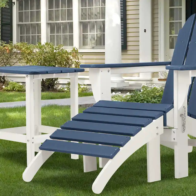 Aoodor Outdoor Adirondack Ottoman - Weather-Resistant HDPE Patio Footrest for Ultimate Relaxation