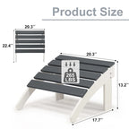 Aoodor Outdoor Adirondack Ottoman - Weather-Resistant HDPE Patio Footrest for Ultimate Relaxation