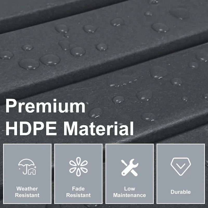 Aoodor Outdoor Adirondack Ottoman - Weather-Resistant HDPE Patio Footrest for Ultimate Relaxation