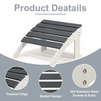 Aoodor Outdoor Adirondack Ottoman - Weather-Resistant HDPE Patio Footrest for Ultimate Relaxation