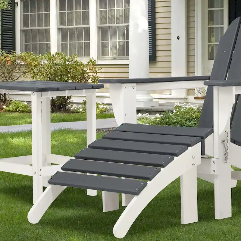 Aoodor Outdoor Adirondack Ottoman - Weather-Resistant HDPE Patio Footrest for Ultimate Relaxation