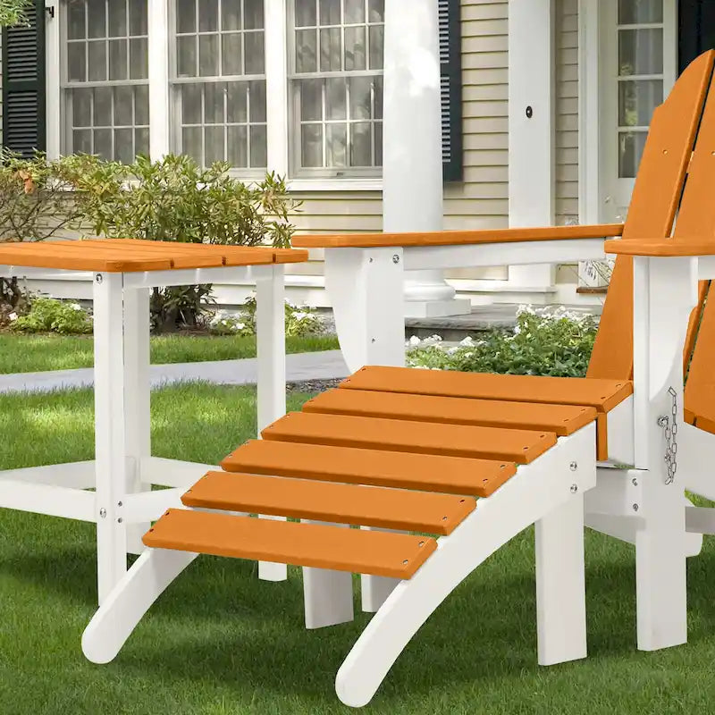 Aoodor Outdoor Adirondack Ottoman - Weather-Resistant HDPE Patio Footrest for Ultimate Relaxation