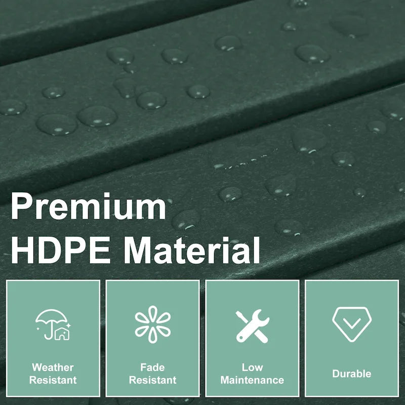 Aoodor Outdoor Adirondack Ottoman - Weather-Resistant HDPE Patio Footrest for Ultimate Relaxation