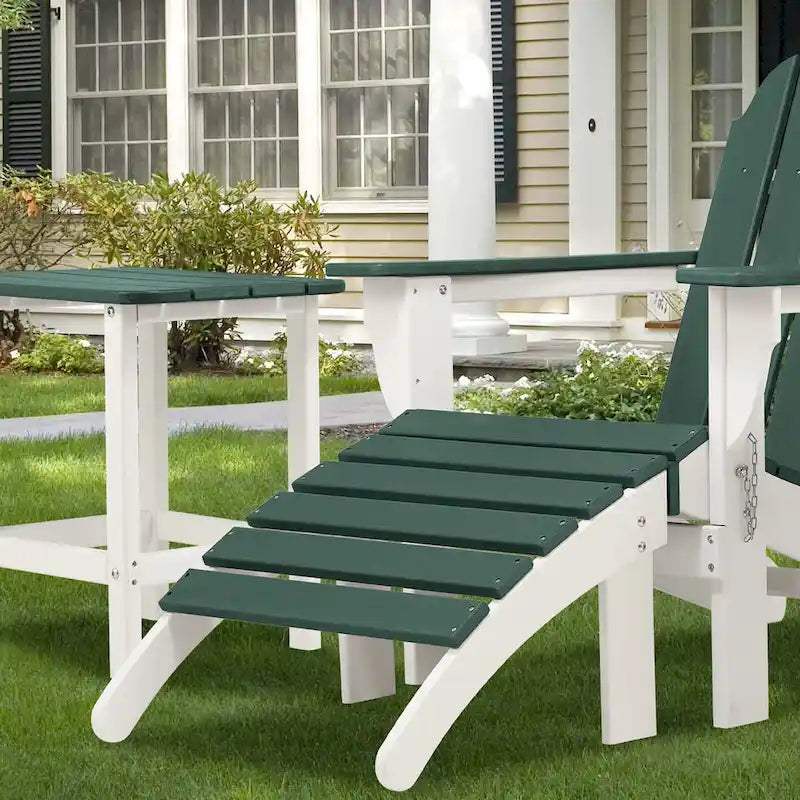 Aoodor Outdoor Adirondack Ottoman - Weather-Resistant HDPE Patio Footrest for Ultimate Relaxation