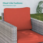 LIVOOSUN 3-Piece Patio Sofa Set Gray Rattan Swivel Rocking Chair Side Table