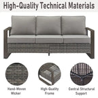 Gymojoy PE Rattan Swivel Rocking Chairs with Sofa - Grey